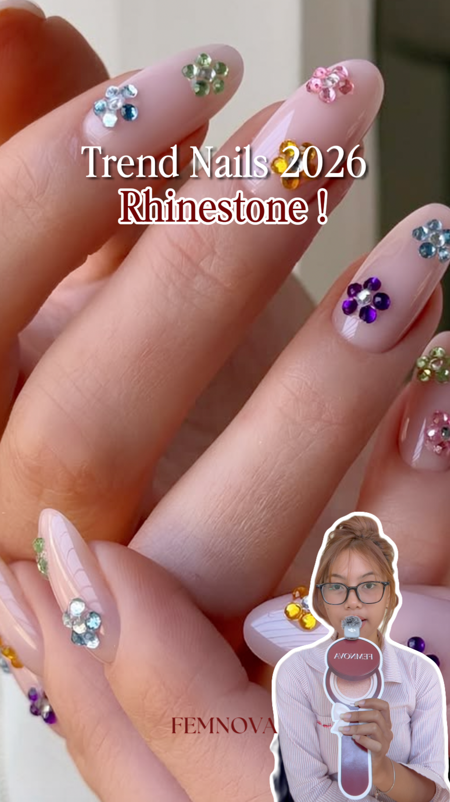 Femnova Fashion: Rhinestone Nails Lagi Viral! Tren Nail Art yang Bikin Kuku Makin Stand Out